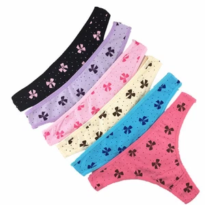 3 5 10-teiliges Set Damen Baumwolle Tanga Höschen Blumen Alltag G-String Unterwäsche - Bild 1 von 10