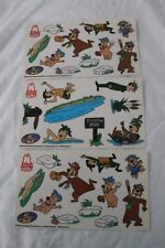 Lot of 3 Arby's 1994 Yogi Bear & Friends Sticker Sheets NEW Boo Boo Ranger