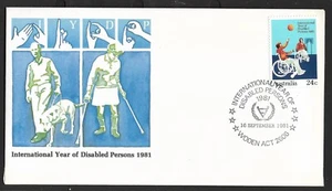 AUSTRALIA 1981 INTL YEAR DISABLED PERSONS Basketball FDC Pictorial Postmark - Picture 1 of 1