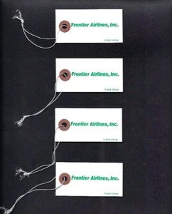 FRONTIER AIRLINES INC DENVER (4) ETICHETTE BAGAGLI INUTILIZZATE 1/1994 - Foto 1 di 1