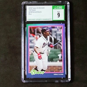 2018 Topps On Demand Ronald Acuna Inspired By 1978 '78 #27B Blue #13/50 CSG 9  - Picture 1 of 3