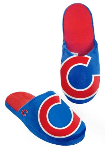 Chicago Cubs Size Large Men's Big Logo Slippers [NEW] MLB Slide Shoes House Cover