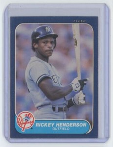 1986 Fleer Rickey Henderson . New York Yankees #108