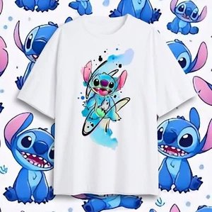 Disney Stitch Sublimated White T-Shirts (XS) - Picture 1 of 2