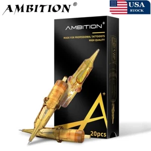 Cartucho de tatuaje Ambition 20 piezas agujas desechables forro redondo sombreador Magnum EE. UU. - Imagen 1 de 6