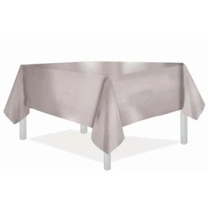 "Cubierta de mesa desechable de plata metálica 54"" x 108" - Imagen 1 de 2
