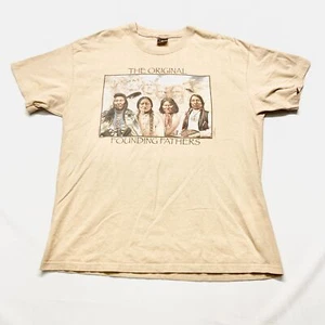 VTG The Original Founding Fathers T-Shirt Men Brown Pullover Crew Neck - Picture 1 of 14