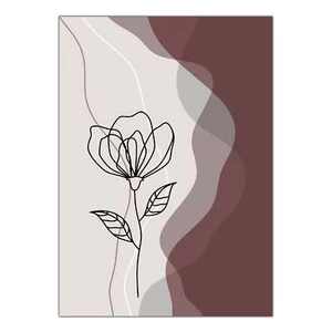 Poster Quadro Tela Canvas - Illustrazione Line Art e Foglie Minimal A0012-D0017 - Picture 1 of 19