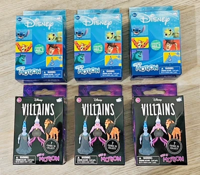 LOTE de 6 Bullsitoy DISNEY/PIXAR VILLAINS Chibi en movimiento clip de caja ciega Foto 1 de 4
