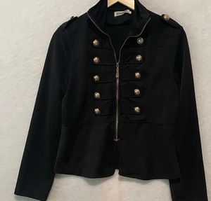 Qiaomeng Jacket Size XL Women’s Black Gold Buttons - Picture 1 of 9