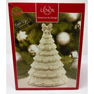 Lenox hell leuchtender leuchtender Glasfaser beleuchteter Weihnachtsbaum Keramik Schleife - Bild 1 von 8