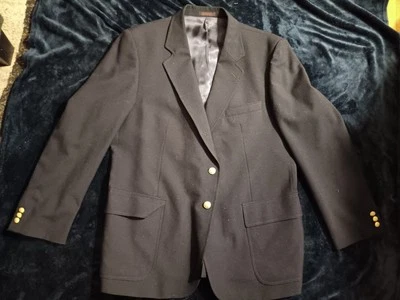 English Manor Tweed Blazer 100% Wool Blue 3 Button Jacket Sport Coat Men’s 42L Foto 1 de 4