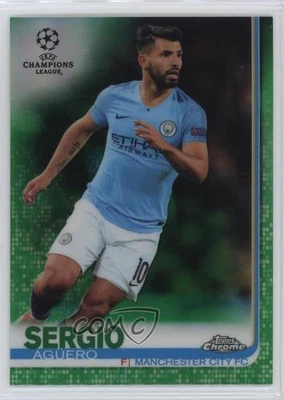 2018-19 Topps Chrome UCL Green Refractor /99 Sergio Aguero #79 - Image 1 of 2