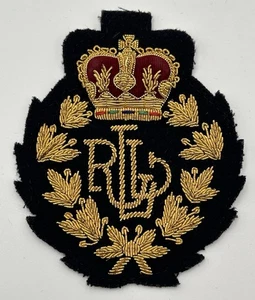 RALPH LAUREN REPLACEMENT PATCH NAVY EMBROIDERED ROYAL CROWN CREST VINTAGE 3D - Picture 1 of 7