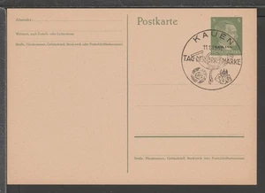 ✔️ ALEMANIA 3. Reich Segunda Guerra Mundial Kauen matasellos especiales postal ocupada Lituania - Imagen 1 de 1