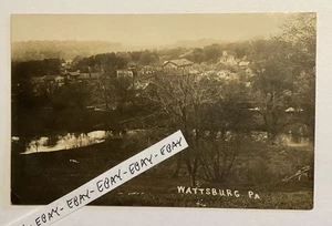 FRÜHE WATTBURG PA. VOGELPERSPEKTIVE STADTANSICHT VIELE GEBÄUDE RPPC ECHTFOTO POSTKARTE - Bild 1 von 3
