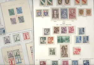 ALEMANIA, Baden Zone, colección de sellos montados en 2 páginas recortadas - Imagen 1 de 4