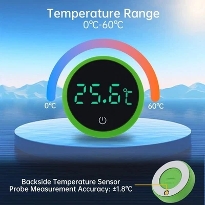 NEW Aquarium Digital Thermometer LED Fish Tank Temperature Gauge Touch Screen US - Image 1 of 4