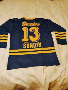 Sweden Swedish National Hockey Team Jersey Large Sundin #13 Oversized - Picture 1 of 7