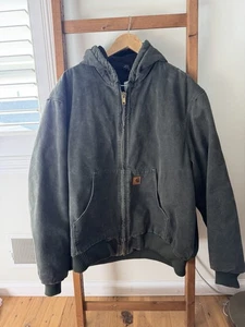 Vintage Carhartt J130 MOS Moss Green Hood Duck Canvas Herren 2XL Work Faded Jacke - Bild 1 von 7