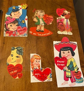 Lote de 6 tarjetas de San Valentín vintage años 60 sin usar - Imagen 1 de 8