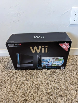 Consola Nintendo Wii Negra (RVL-001) - Probada Funcionando - Sin Juego Resort Foto 1 de 4