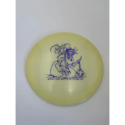 Disc Golf Event Stamp Premium Plastic Distance Driver Disc Pale Yellow - Image 1 of 2
