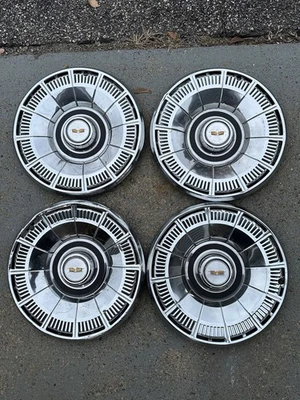 4 80-85 Chevy Impala Caprice 15” Metal Hubcaps Wheel Covers - Image 1 of 4
