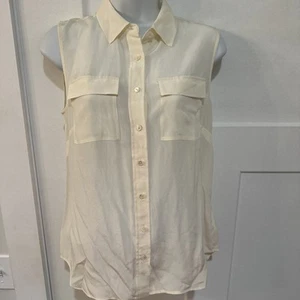 Talbots Damen transparentes 100 % Seide Top ärmellose Bluse Luxus Größe 4 neu mit Etikett - Bild 1 von 7