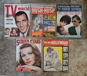 1940er 50er 60er Vintage Zeitschriften Hush-Hush Screen Stars Hollywood TV World - Bild 1 von 7