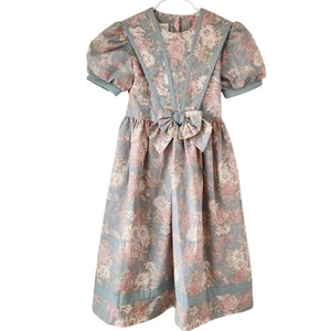 Vintage Laura Ashley Mother & Child Pink Floral Dress Easter Youth Girls 5-6 - Picture 1 of 8