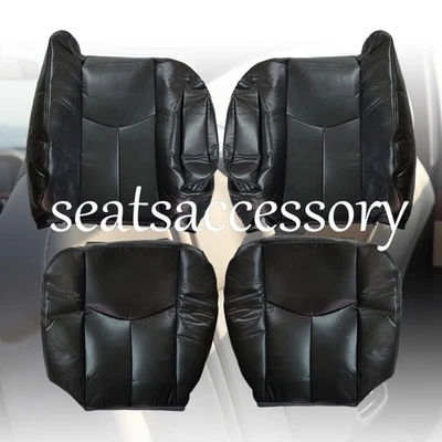 Cubierta de asiento negra para conductor + pasajero Chevy Silverado 1500 2500HD 2003-2007 Foto 1 de 4