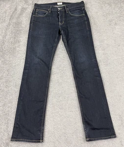 Hudson Byron Jeans Men 31 x 33 Straight Indigo Blue Denim Button Fly Five Pocket - Picture 1 of 14