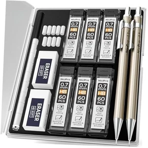 2 PCS Metal Mechanical Pencils Set, Drafting Pencil for Artist Writing, 0.7 mm - Picture 1 of 7