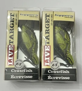 Koppers Live Target Crawfish 4’-5’ Dive Depth Fishing Lures NEW Brown/Chartreuse - Picture 1 of 7