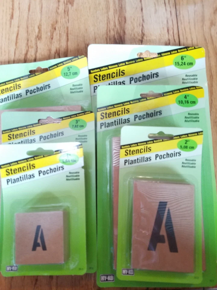 STENCILS 1-6" Hy-Ko NEW! Reusable Numbers Letters ST-1 ST-2 ST-3 ST-4 ST-5 ST-6 - Image 1 of 1
