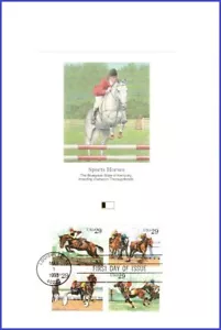 USA3 #2756-59 U/A FLEETWOOD PROOFCARD FDC BL4 Spacing Horses - Picture 1 of 1