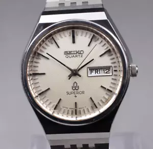 *Lesen* 【EXC+5】 Vintage Seiko Superior 4883-8000 Silber Quarz Herrenuhr JAPAN - Bild 1 von 11