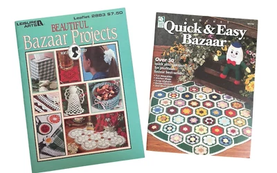 Lot of 2 Crochet Leaflets Bazaar Projects Easy Quick Crocheted Patterns 1990s - Image 1 of 4