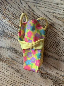 Vintage 1992 Glitter Beach Teresa Yellow Floral Swimsuit Barbie Mattel No Doll - Picture 1 of 3