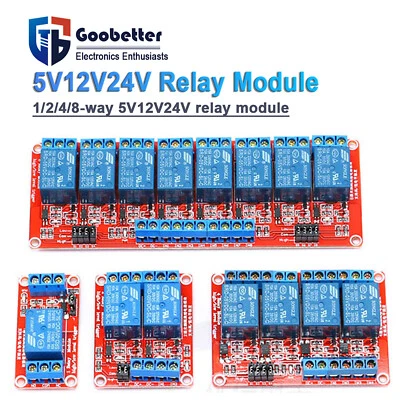 5V 12V 24V 1-2-4-8 Kanal Relais High Low Level Optokoppler Modul Arduinos Spi - Bild 1 von 4