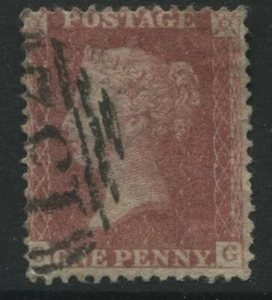 1857 1d Red Star GG, SG 40 Plate 39 showing a Re-entry used (41) - Picture 1 of 1