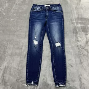 KanCan Jeans Damen 3/25 Blau Skinny Ankle Stretch Medium Wash Denim Distressed - Bild 1 von 9