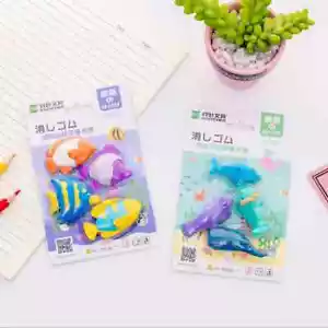 Tierradierer. 4er Pack Sealife Fisch Walhai, Robbenfreier Pfosten - Bild 1 von 4