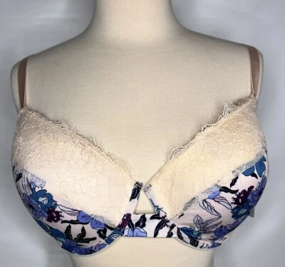Isaac Mizrahi Padded Floral Underwire 125138 Bra Size 42D NWT Cream/Blue/Purp - Image 1 of 4