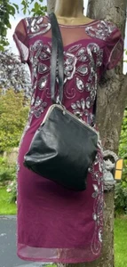 BOOHOO Night Glam/wine Red Stretch Mesh Sequin Bead Dress UK8 VGC - Picture 1 of 16