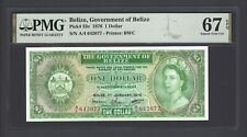 Belize One Dollar 1976 P33c Uncirculated Grade 67