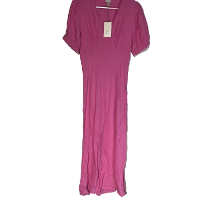 A New Day Pink XS Long Puffy Short Sleeve Dress - Image 1 of 4