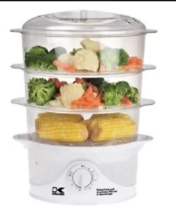 Bandeja para cocinar arroz al vapor de alimentos Kalorik 3 niveles cesta de comida 9 cuartos blanca DG 3361 - Imagen 1 de 5