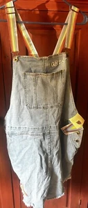 NWT! Pride Rainbow Bib Overalls - Denim Shorts - RAW Hem Patches - XXL- Pics! - Picture 1 of 9